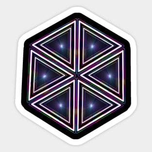 Dazzling 80s Hexagon Sticker